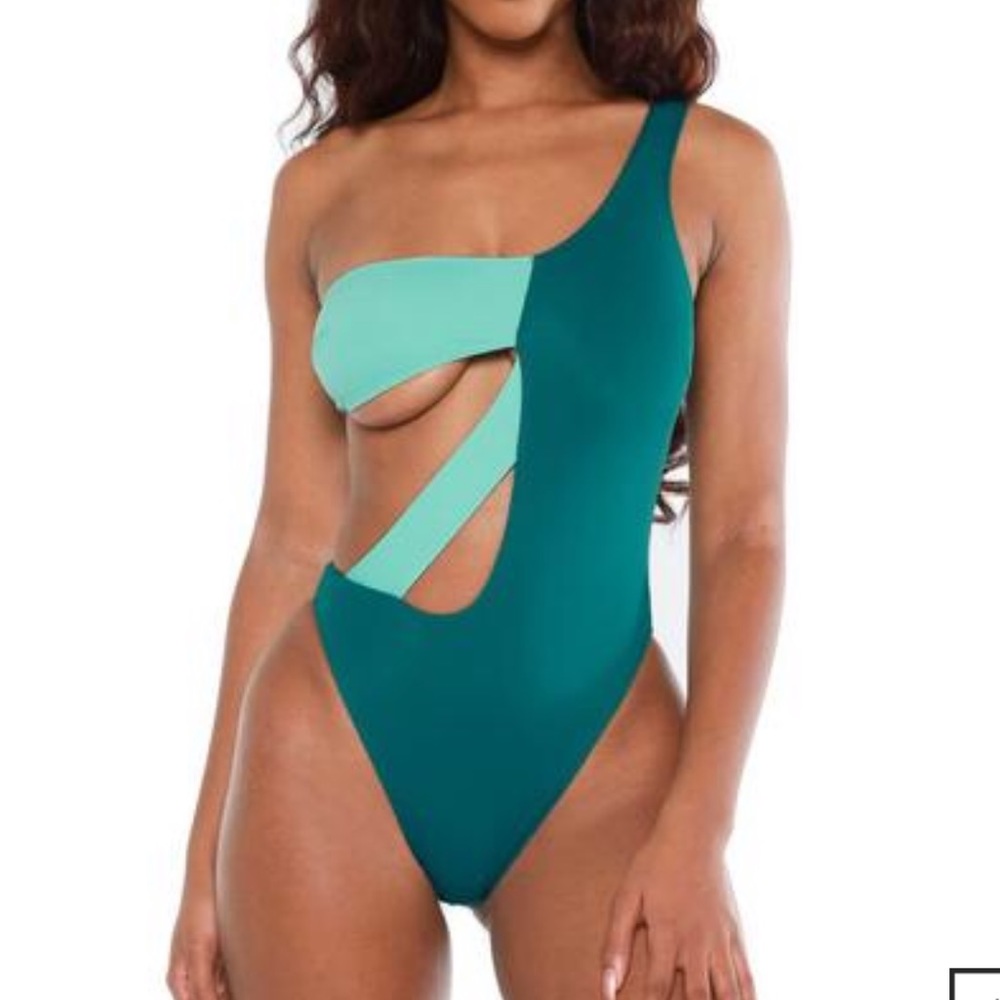 Teal and Mint Green Swimsuit